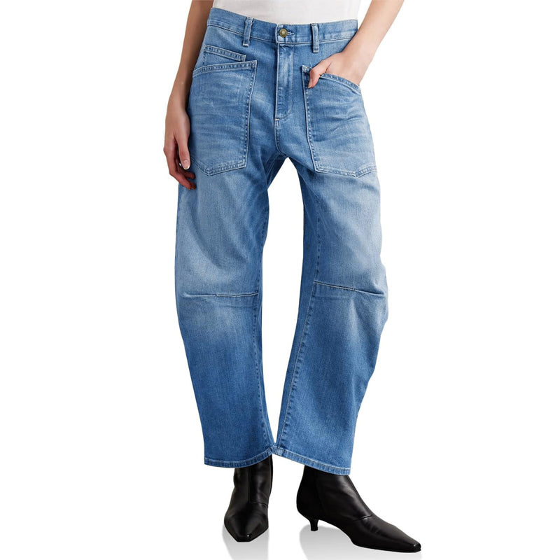 🎉 BEGRENZTE ZEIT 50% RABATT! 💖 Lässige Barrel-Leg-Jeans mit Aufsetztaschen – Streetwear trifft Komfort, 63.000+ verkauft! 👖