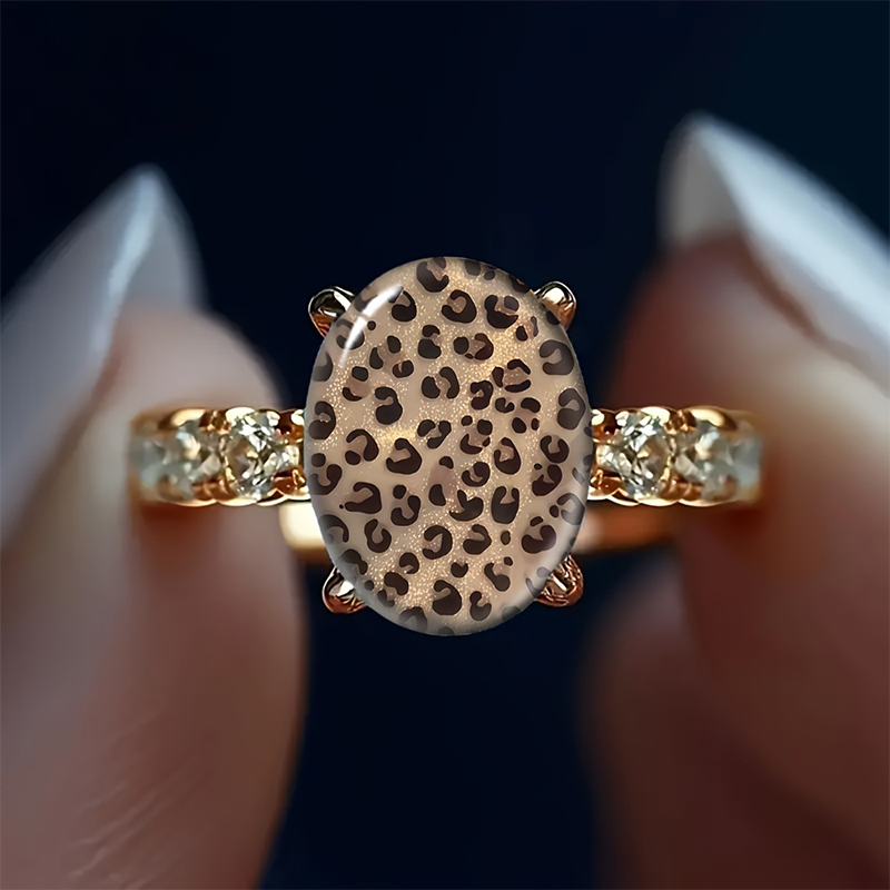 đ 50% RABATT! đ Vintage Leopardenmuster Ovaler Ring â Einzigartiges Design, elegant & robust â Perfekt fĂźr jeden Tag & besondere Anlässe â¨