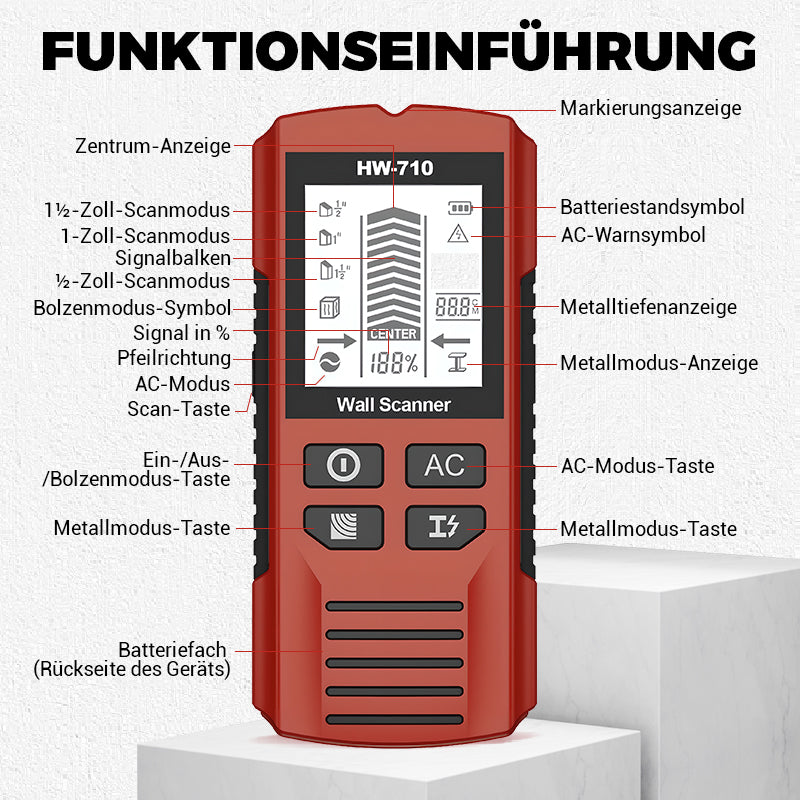 🎁💥Begrenzte Zeit 53% Rabatt💥Multifunktionaler Handheld Metall und Wand Detektor