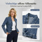 🔥Letzter Tag: 50% Rabatt!⏰👖Damen-Jeansjacke mit Rüschenbesatz und offenem Vorderteil – Leicht und feminin – Vielseitig und schick✨