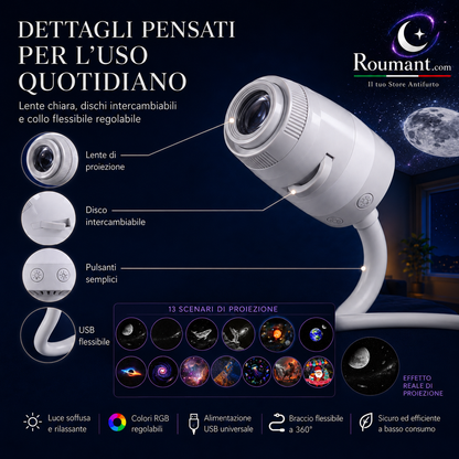 USB-Lampe mit Sternenhimmel-Projektion