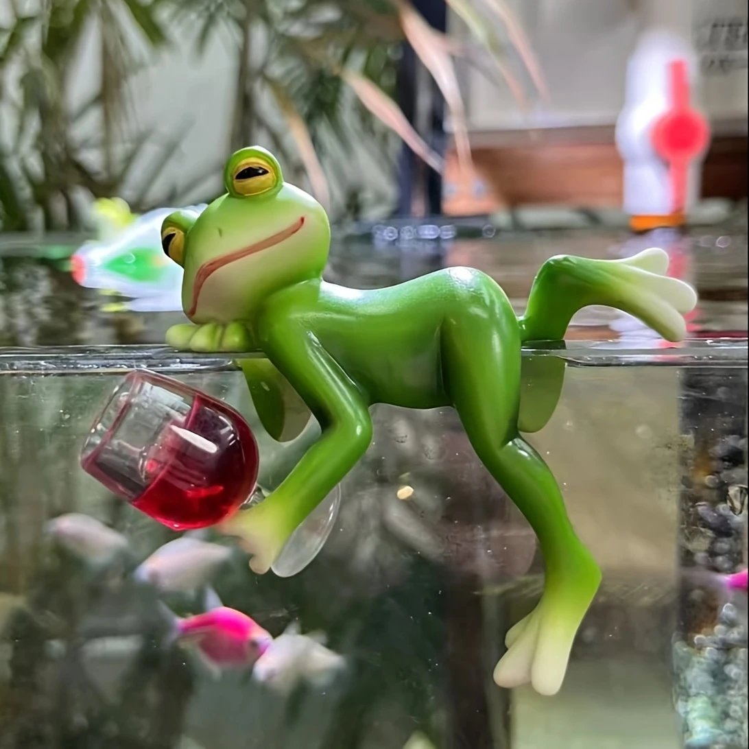 🐸 Hängende Frosch-Gartenfigur 🌿 Dekoration aus Kunstharz für Blumentöpfe, Aquarien & Garten
