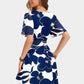💃2026 Sommer Heißer Verkauf 49% RABATT🌈Damen Rüschenärmel Sexy Sommerkleid Blumen V-Ausschnitt Kurzes Wickelkleid mit Taschen