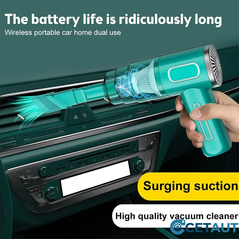120W Super-Starker kabelloser Auto-Staubsauger - wiederaufladbarer Handstaubsauger mit Zyklon-Saugkraft - mühelose, ultra-portable Autoreinigungslösung für unterwegs