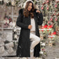 Women's Long Plush-Collar Quilted Puffer Coat