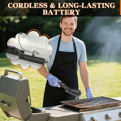 🔥⚡ Elektrischer Grillbürstenreiniger Kabellos: 50% RABATT! 💎💪 Tiefenreinigung mit Schnellwechsel-Bürste, 2600mAh Akku für langes Grillen