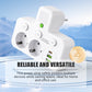 EU-Stecker-Wandler-Steckdose mit 4 Steckdosen, Multi-Port-Wanddose mit unabhängigem Schalter und kleinem Nachtlichtadapter