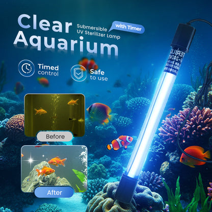Tauchbare UV-Sterilisatorlampe mit Zeitschaltuhr für Aquarien