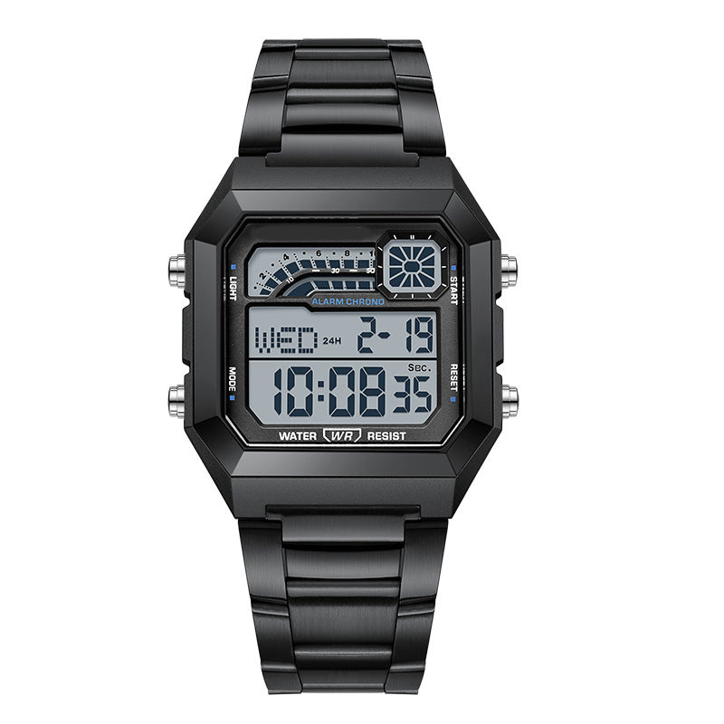 Quadratische Unisex-Digitaluhr mit leuchtendem Display