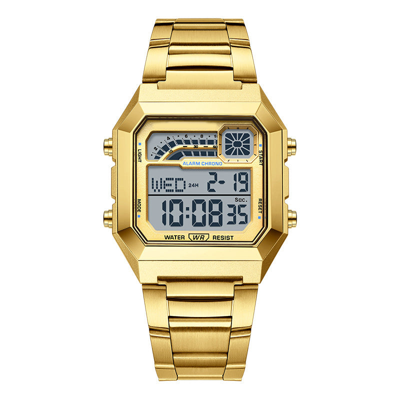 Quadratische Unisex-Digitaluhr mit leuchtendem Display