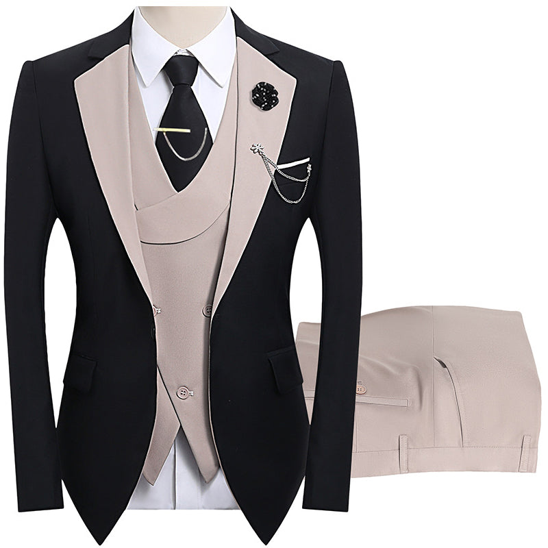 🤵 60% RABATT! ✨ 3-teiliger Herren-Hochzeitsanzug – Kontrast-Design, Slim-Fit & Elegant – Für Hochzeit, Business & Events, S-4XL