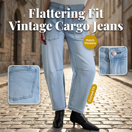 🎉 BEGRENZTE ZEIT 50% RABATT! 💖 Lässige Barrel-Leg-Jeans mit Aufsetztaschen – Streetwear trifft Komfort, 63.000+ verkauft! 👖