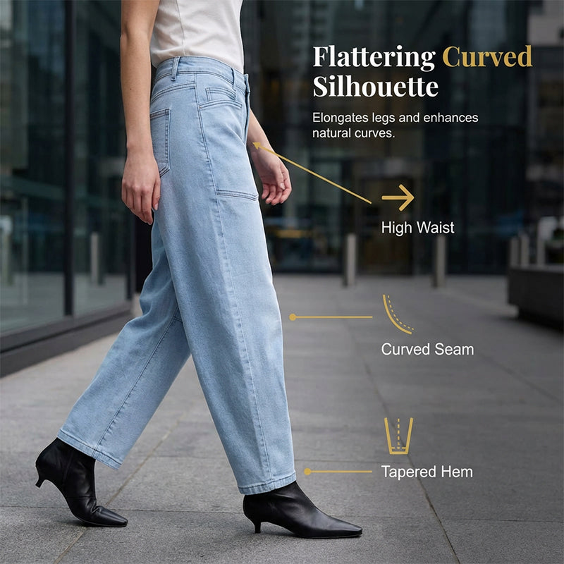 🎉 BEGRENZTE ZEIT 50% RABATT! 💖 Lässige Barrel-Leg-Jeans mit Aufsetztaschen – Streetwear trifft Komfort, 63.000+ verkauft! 👖