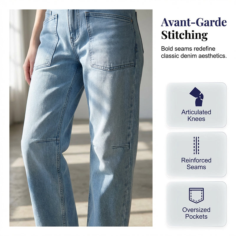 🎉 BEGRENZTE ZEIT 50% RABATT! 💖 Lässige Barrel-Leg-Jeans mit Aufsetztaschen – Streetwear trifft Komfort, 63.000+ verkauft! 👖