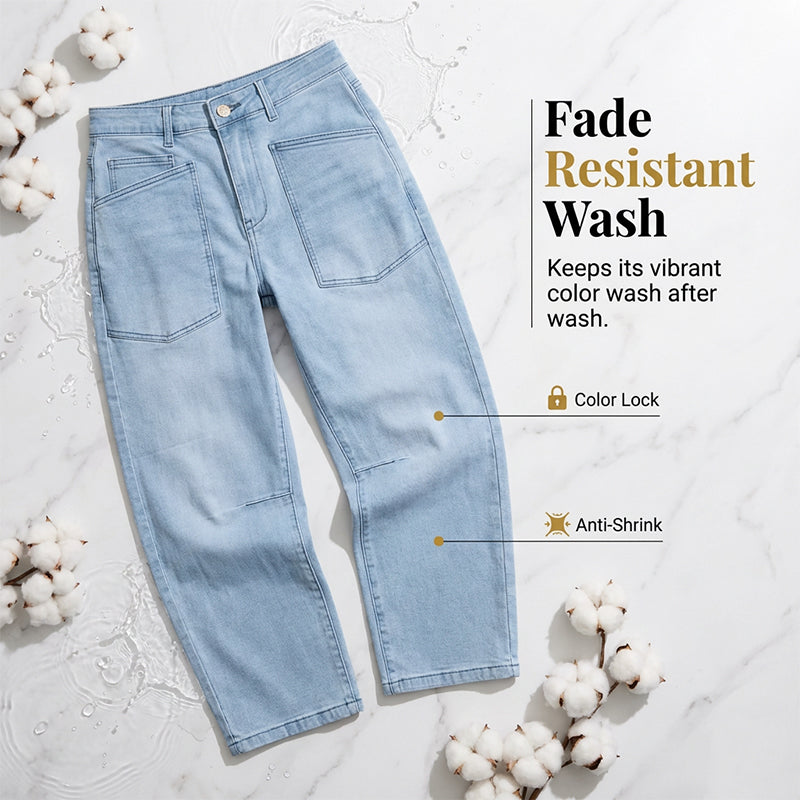 🎉 BEGRENZTE ZEIT 50% RABATT! 💖 Lässige Barrel-Leg-Jeans mit Aufsetztaschen – Streetwear trifft Komfort, 63.000+ verkauft! 👖