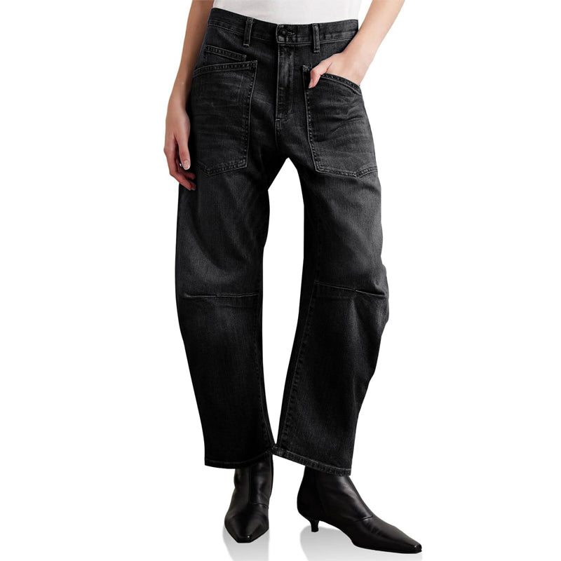 🎉 BEGRENZTE ZEIT 50% RABATT! 💖 Lässige Barrel-Leg-Jeans mit Aufsetztaschen – Streetwear trifft Komfort, 63.000+ verkauft! 👖