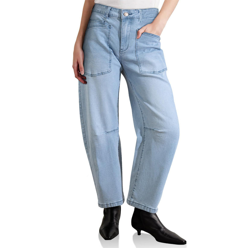 🎉 BEGRENZTE ZEIT 50% RABATT! 💖 Lässige Barrel-Leg-Jeans mit Aufsetztaschen – Streetwear trifft Komfort, 63.000+ verkauft! 👖