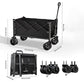 📢 50% RABATT! ⏰ Faltbarer Transportwagen mit Rädern – Robuster Stahlrahmen, 80 kg Traglast, für Strand, Camping & Garten