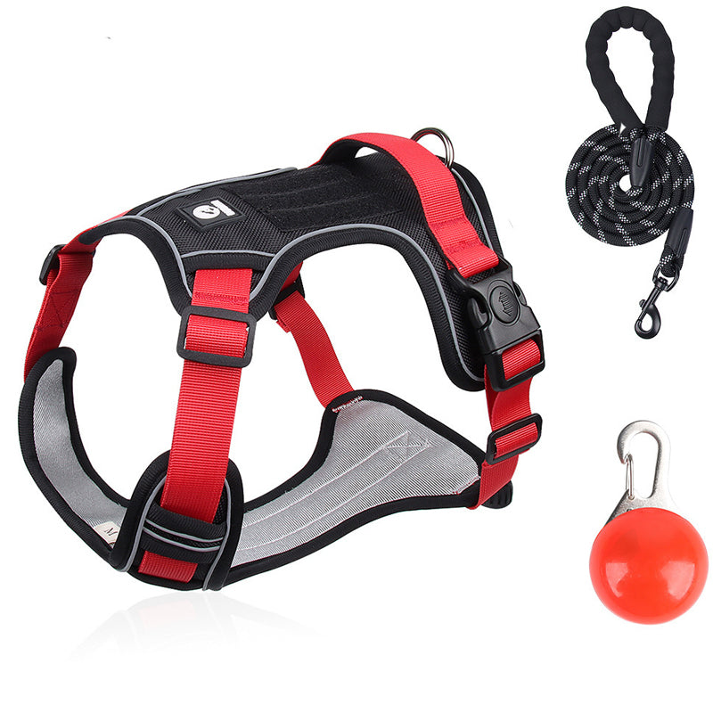 💥 LIMITIERT: -50% 🐾 Anti-Zug Hundegeschirr mit Front-D-Ring 🦮 inkl. Leine & LED-Halsband 🔥 sicher & komfortabel