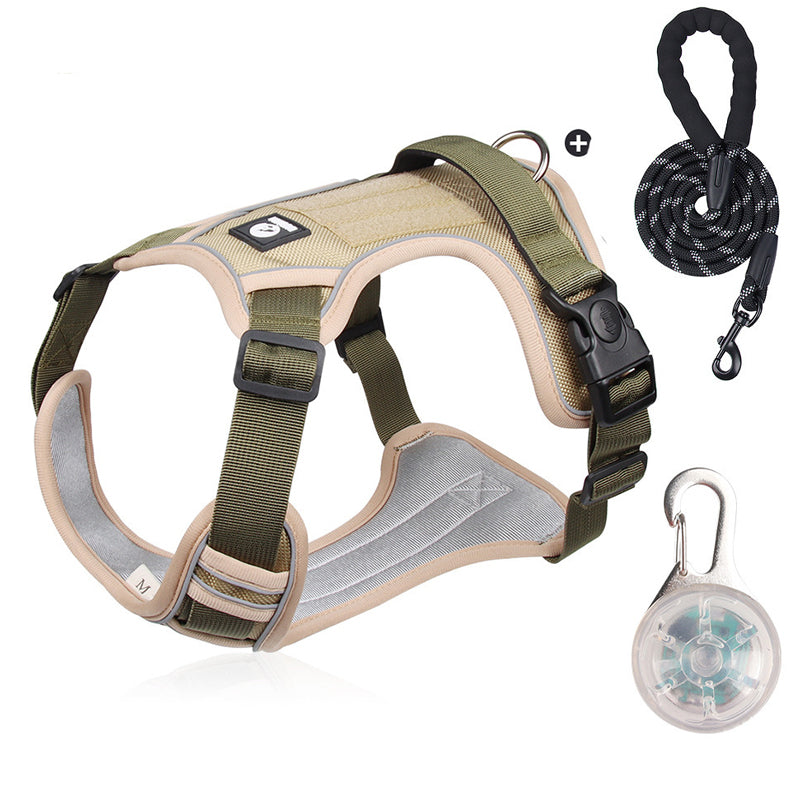 💥 LIMITIERT: -50% 🐾 Anti-Zug Hundegeschirr mit Front-D-Ring 🦮 inkl. Leine & LED-Halsband 🔥 sicher & komfortabel