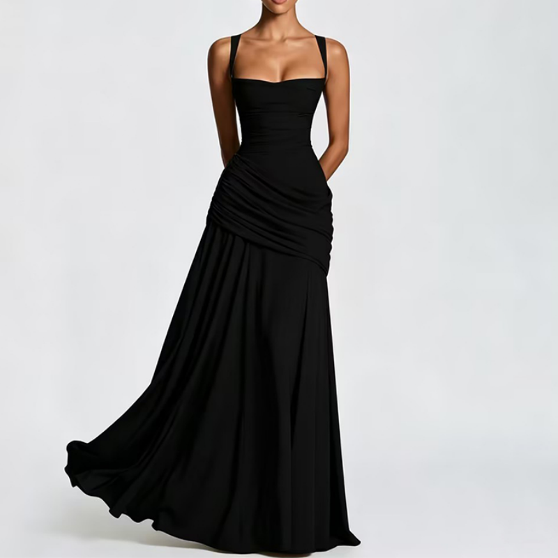 🌞 50 % RABATT AKTUELL GÜLTIG! ✨ Gelbes drapiertes Abend-Maxikleid – Schmeichelnde Taillierung, weich fallendes Material und edler Look für Partys & Urlaub 🌟