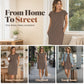 ⏰ 50 % RABATT – Nur für kurze Zeit ✨👗 Damen-Kleid mit Rundhals & kurzen Ärmeln – aus Baumwollmix, bequeme Passform, einfarbig & vielseitig für Alltag, Büro & Freizeit