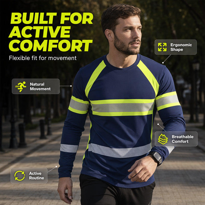 👕 ZEITLICH BEGRENZT 50% RABATT! ✨ Modisches Langarm-T-Shirt mit Rundausschnitt & kontrastierendem Colorblock – Casual Freizeit Top🍂