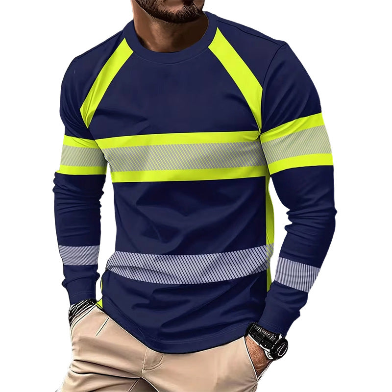 👕 ZEITLICH BEGRENZT 50% RABATT! ✨ Modisches Langarm-T-Shirt mit Rundausschnitt & kontrastierendem Colorblock – Casual Freizeit Top🍂