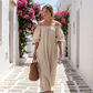 Damen Schulterfreies Maxi-Kleid mit Laternenärmeln