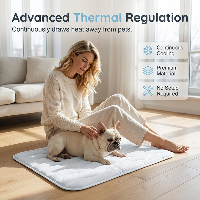 🐾❄️ Atmungsaktive Kühlmatte für Haustiere – Maschinenwaschbar, Gelenkschonend & Ideal für Heiße Sommertage | Für Zuhause, Auto & Transportbox!