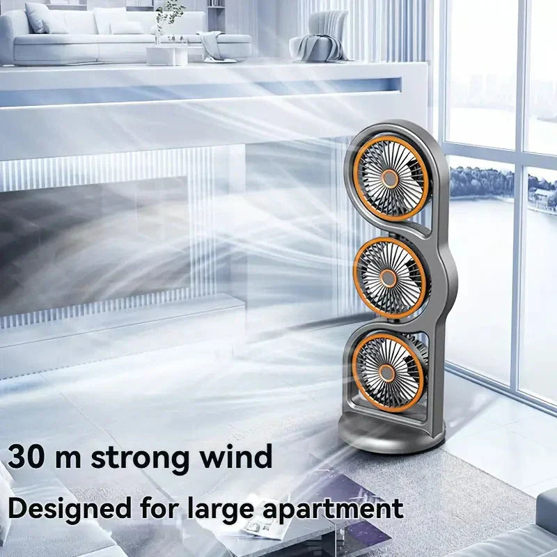 🌬️✨ NEU 2026! 50% RABATT! 🌀 Dreikopf-Lüfter mit unabhängig einstellbaren Köpfen – verteilt Luft gleichmäßig im Raum, leise & sparsam, ideal für Arbeitszimmer, Camping & den Außenbereich 🏕️