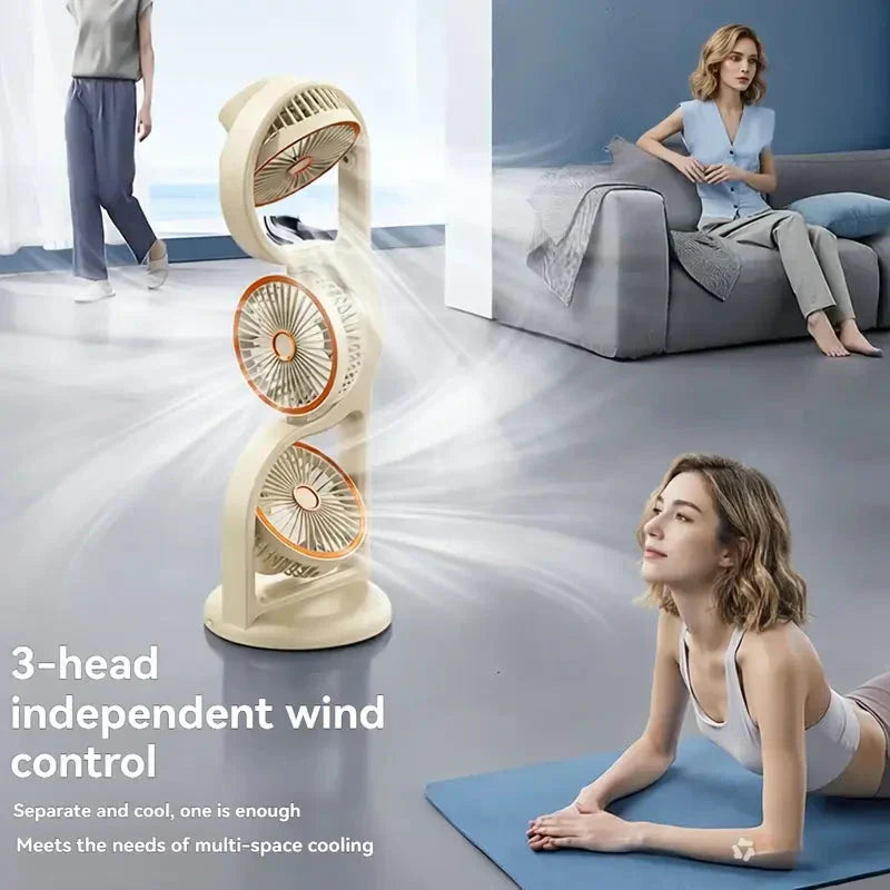 🌬️✨ NEU 2026! 50% RABATT! 🌀 Dreikopf-Lüfter mit unabhängig einstellbaren Köpfen – verteilt Luft gleichmäßig im Raum, leise & sparsam, ideal für Arbeitszimmer, Camping & den Außenbereich 🏕️