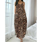💃 Damen Maxikleid mit Leopardenmuster 🌿 Spaghettiträger, Bequeme Passform & Perfekt für Sommer und Urlaub