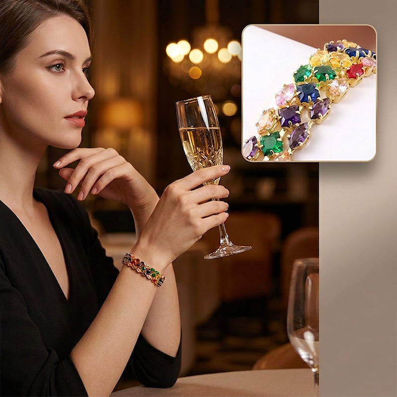 💎 KAUFE 2, ERHALTE 1 GRATIS! 🥳 Damen elegantes Mehrfarben-Tennisarmband – Funkelnd & zeitlos – Perfekt für Alltag oder besondere Anlässe – strahlender Begleiter mit Farbakzent 🌸✨💖