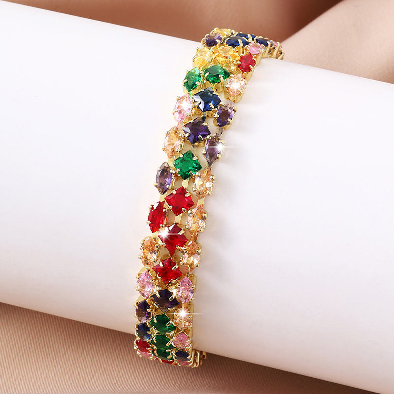 💎 KAUFE 2, ERHALTE 1 GRATIS! 🥳 Damen elegantes Mehrfarben-Tennisarmband – Funkelnd & zeitlos – Perfekt für Alltag oder besondere Anlässe – strahlender Begleiter mit Farbakzent 🌸✨💖