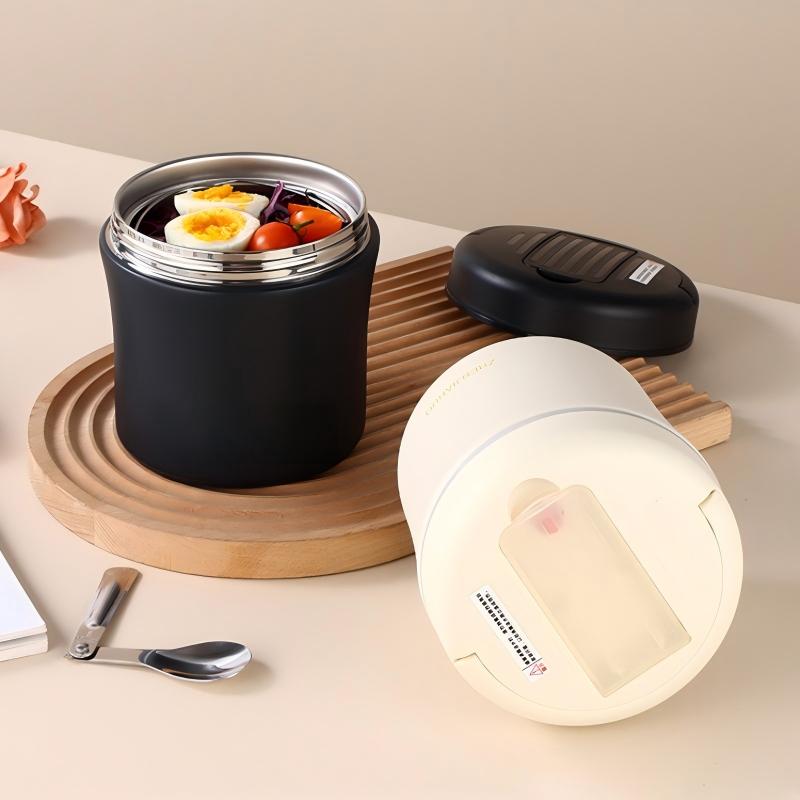 🥣🔥 50% RABATT! Vakuum-Thermobehälter mit Faltlöffel – Warme Mahlzeiten überall genießen! – Perfekt für Büro, Reisen & Camping ✨