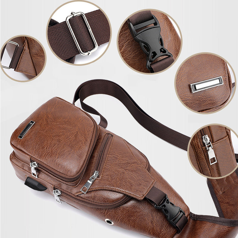 🎒 50% RABATT! 🎁 Multifunktionale Brusttasche aus hochwertigem Leder – Kompakt & praktisch – Ideal für Reisen, Alltag oder als stilvolles Accessoire – sicherer & bequemer Sitz 🧳✨🛡️