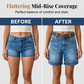☀️ Damen Bermuda-Jeans-Shorts mit mittlerer Leibhöhe & Taschen – Jetzt im Sommertrend! 🛍️