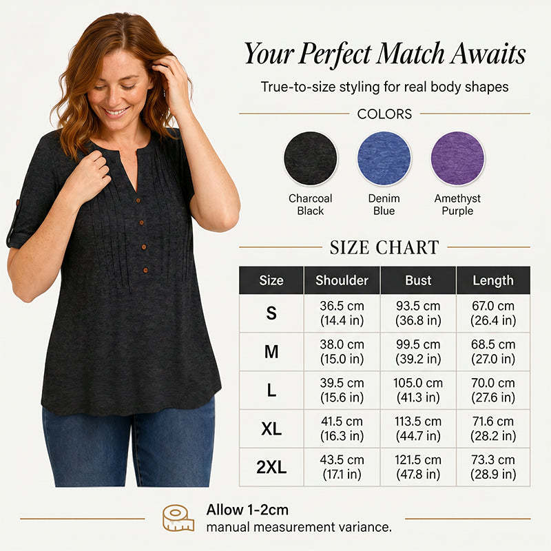 🎉 LIMITED TIME 50% OFF! 👚 V-Neck Pleated Blouse – 47K+ Sold! Graceful Pleated Detail & Flattering V-Neckline ✨