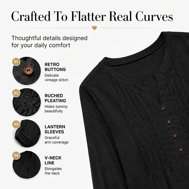 🎉 LIMITED TIME 50% OFF! 👚 V-Neck Pleated Blouse – 47K+ Sold! Graceful Pleated Detail & Flattering V-Neckline ✨