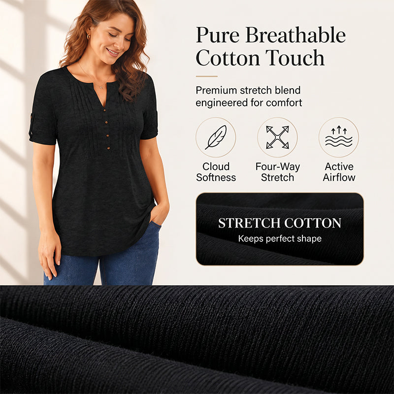 🎉 LIMITED TIME 50% OFF! 👚 V-Neck Pleated Blouse – 47K+ Sold! Graceful Pleated Detail & Flattering V-Neckline ✨