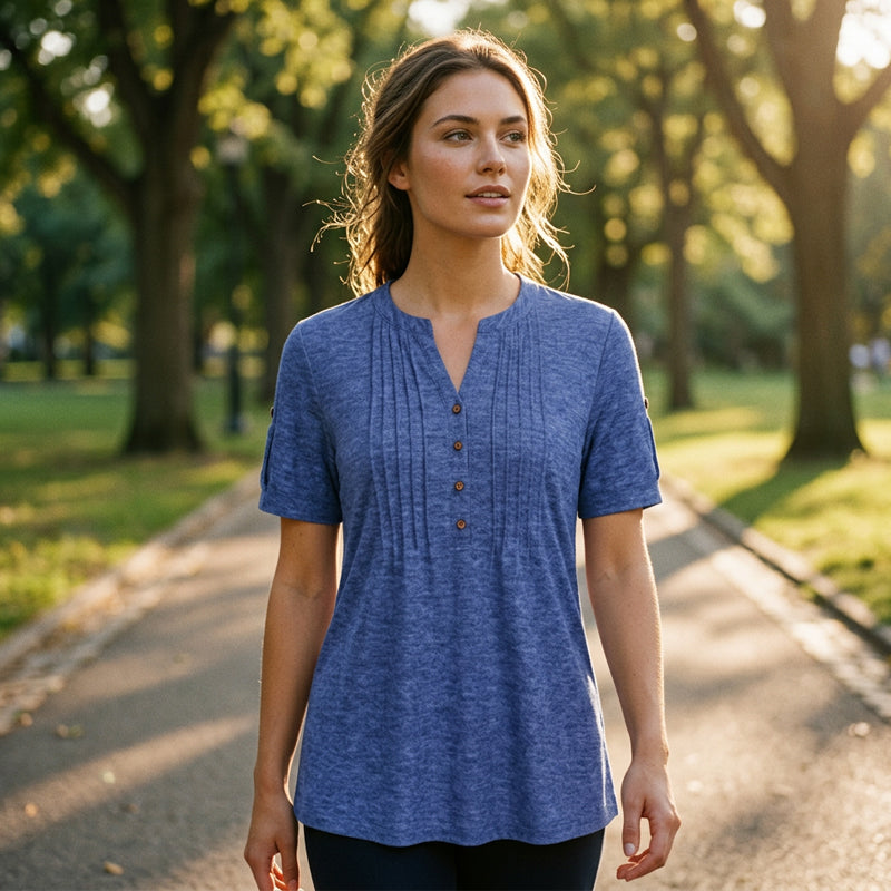 🎉 LIMITED TIME 50% OFF! 👚 V-Neck Pleated Blouse – 47K+ Sold! Graceful Pleated Detail & Flattering V-Neckline ✨