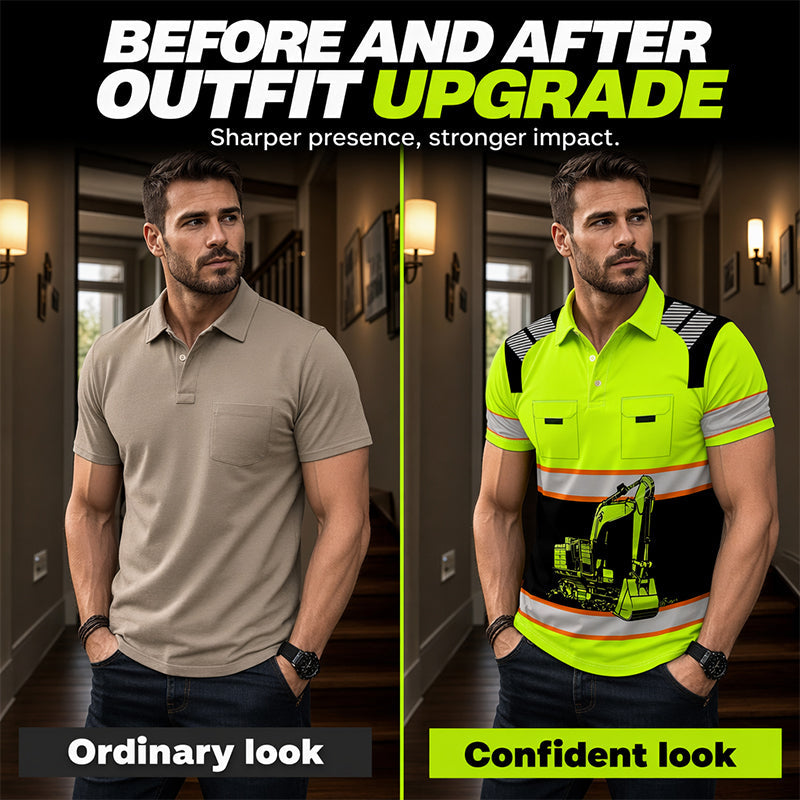 🚜 Herren Bagger-Grafik T-Shirt – Lässig & Robust ☀️