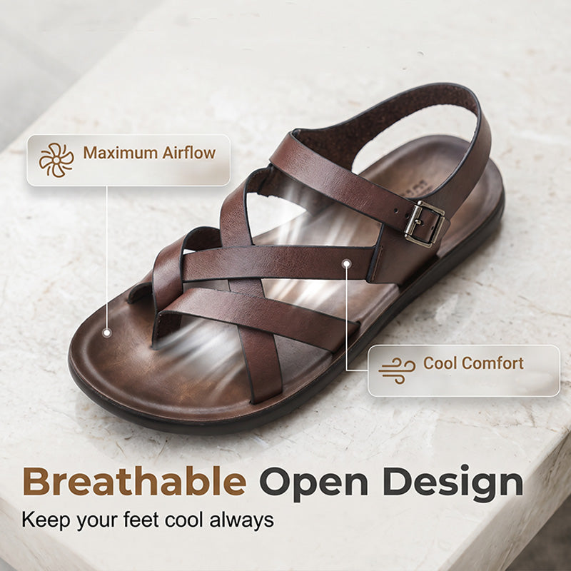 【⏰Begrenztes Angebot – 50 % Rabatt!】Herren Römersandalen Sommer Lässig Weiche Sohle Strandschuhe