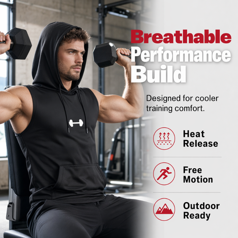 🎉 BEGRENZTE ZEIT 50% RABATT! 💪 Herren Sportliches Ärmelloses Kapuzenshirt – Maximale Bewegungsfreiheit & Leichter Atmungsaktiver Stoff 🏋️