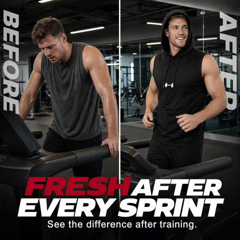 🎉 BEGRENZTE ZEIT 50% RABATT! 💪 Herren Sportliches Ärmelloses Kapuzenshirt – Maximale Bewegungsfreiheit & Leichter Atmungsaktiver Stoff 🏋️