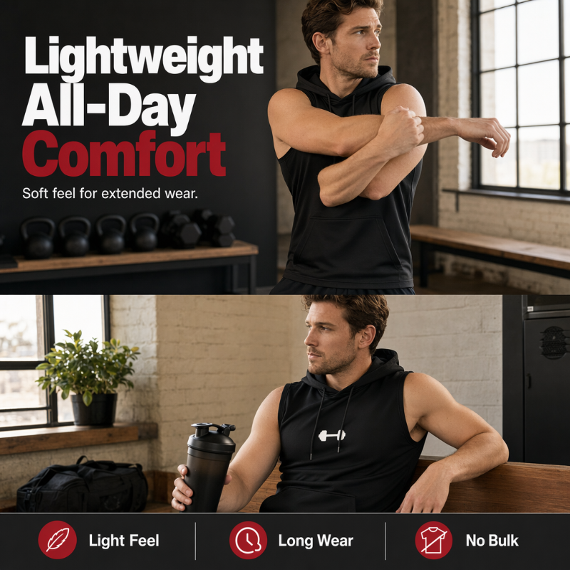 🎉 BEGRENZTE ZEIT 50% RABATT! 💪 Herren Sportliches Ärmelloses Kapuzenshirt – Maximale Bewegungsfreiheit & Leichter Atmungsaktiver Stoff 🏋️