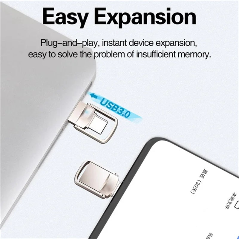 🔥 50% RABATT! 💾 2-in-1 USB-Stick mit USB-C & USB-A ✨ Schnelle Datenübertragung, Drehbares Metallgehäuse & Für Smartphone, Tablet und PC