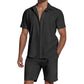 🎉 Sale 2026 — Über 51.000 verkauft! 👕 Herren 2-teiliges Lässiges Atmungsaktives Set – Campkragen & Shorts ☀️