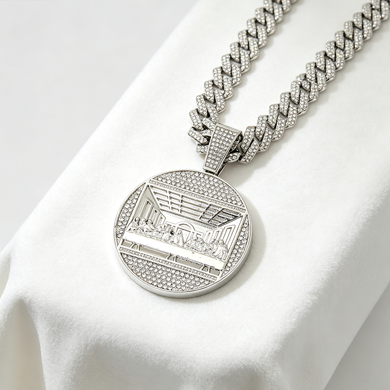 💎 Kubanische Gliederkette – Metall – Übergroßer Statement-Anhänger für Herren